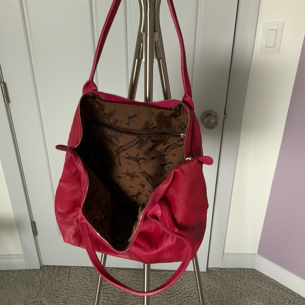 Authentic Longchamp Le Pliage leather bag